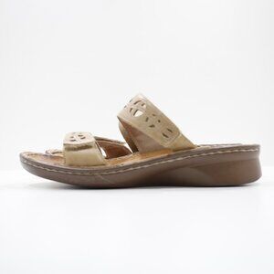 Naot Cornet Beige Leather Removable Insole Lightweight Two-Strap Sandals - 10
